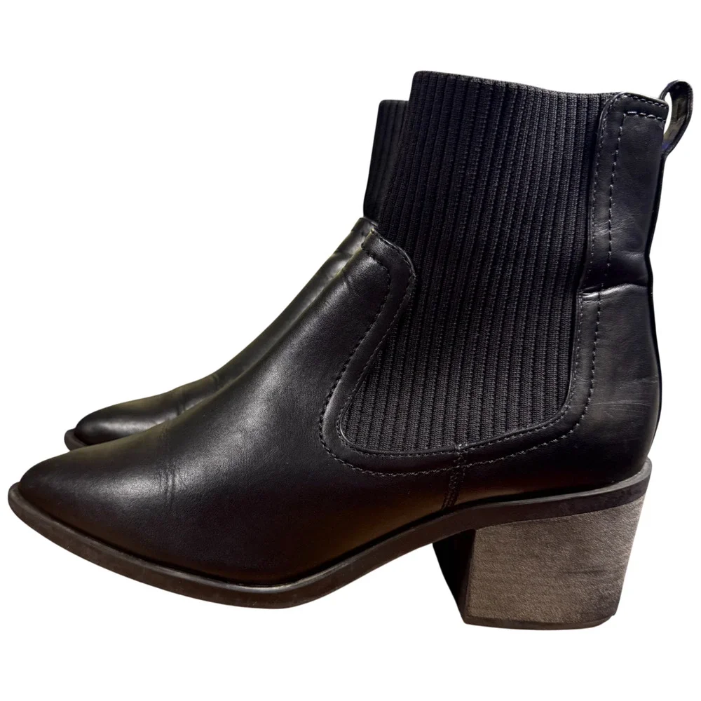 Anne Klein Antic Women's 8.5M Black Bootie Casual PU Textile Uppers Comfort
